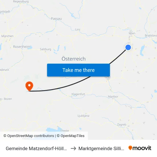 Gemeinde Matzendorf-Hölles to Marktgemeinde Sillian map