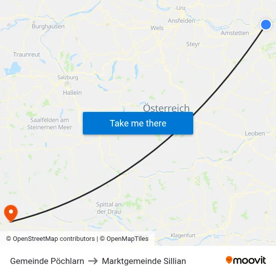 Gemeinde Pöchlarn to Marktgemeinde Sillian map