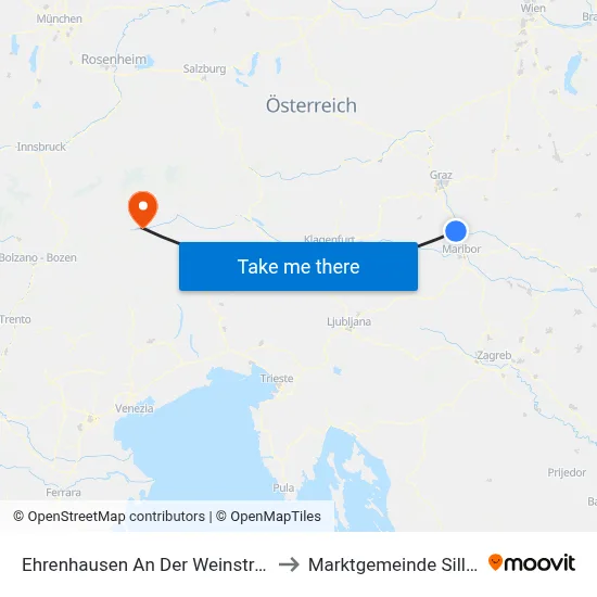 Ehrenhausen An Der Weinstraße to Marktgemeinde Sillian map