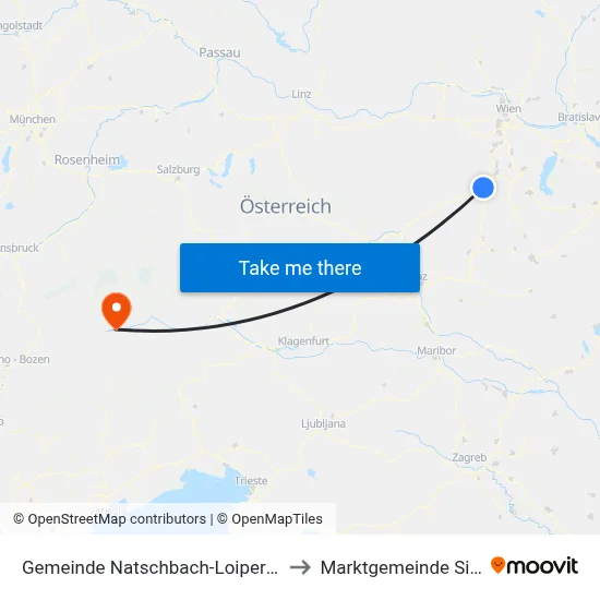 Gemeinde Natschbach-Loipersbach to Marktgemeinde Sillian map