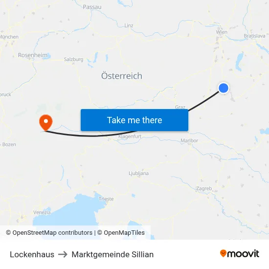 Lockenhaus to Marktgemeinde Sillian map