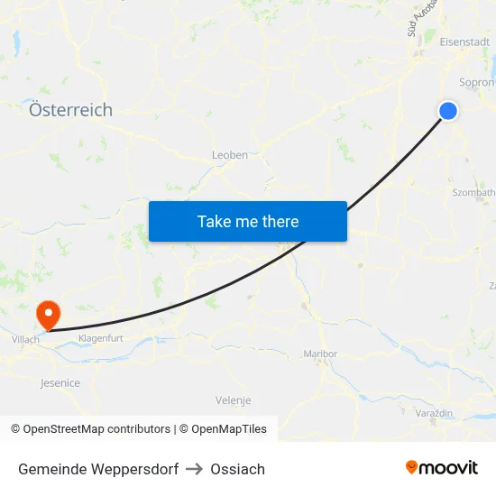 Gemeinde Weppersdorf to Ossiach map