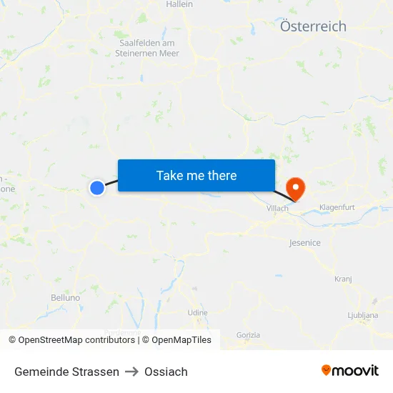 Gemeinde Strassen to Ossiach map