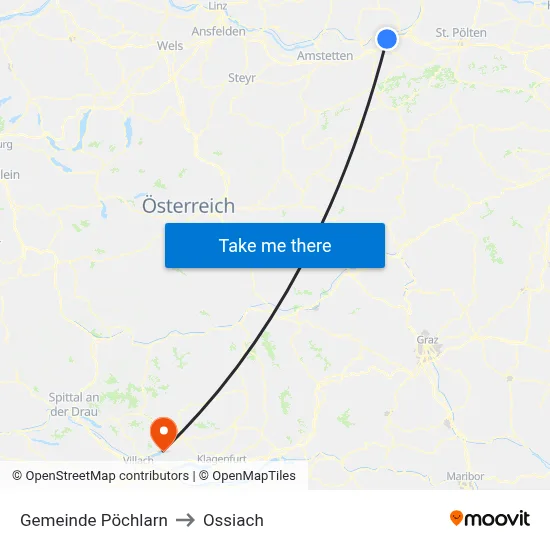 Gemeinde Pöchlarn to Ossiach map