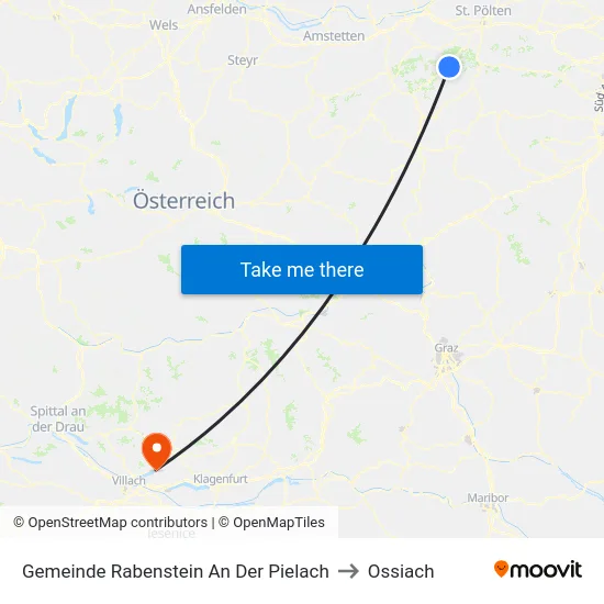 Gemeinde Rabenstein An Der Pielach to Ossiach map