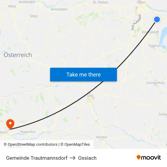 Gemeinde Trautmannsdorf to Ossiach map