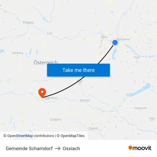 Gemeinde Scharndorf to Ossiach map