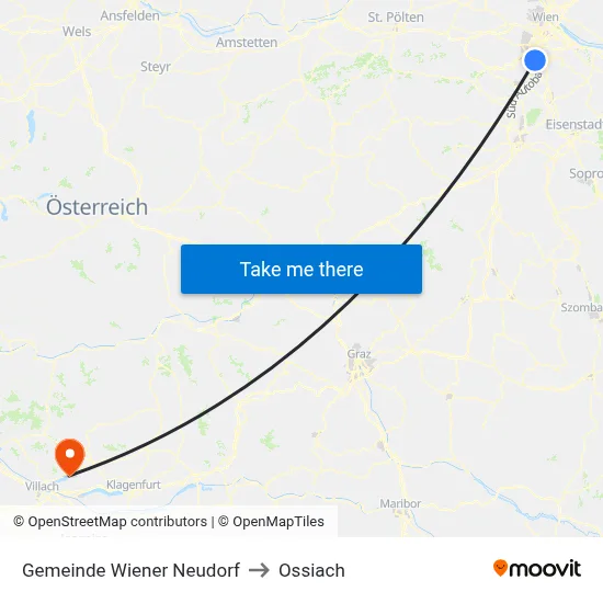 Gemeinde Wiener Neudorf to Ossiach map