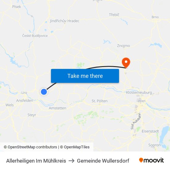 Allerheiligen Im Mühlkreis to Gemeinde Wullersdorf map
