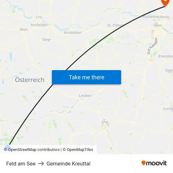 Feld am See to Gemeinde Kreuttal map