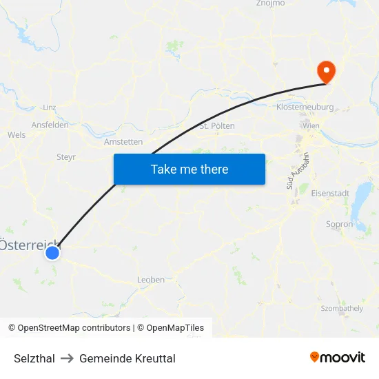 Selzthal to Gemeinde Kreuttal map