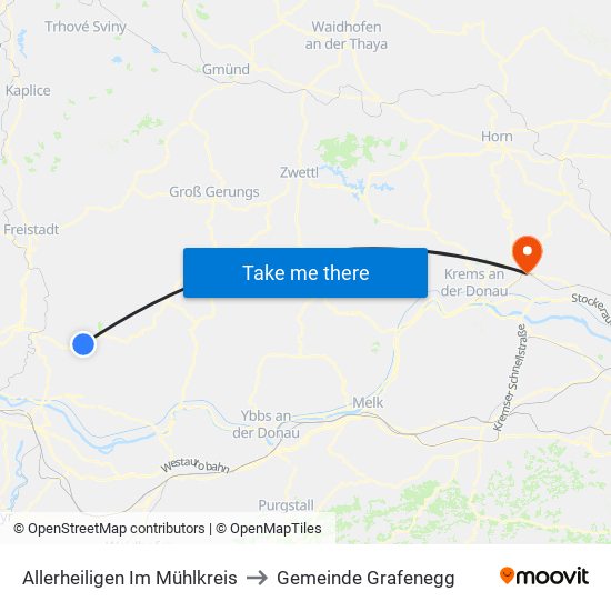 Allerheiligen Im Mühlkreis to Gemeinde Grafenegg map