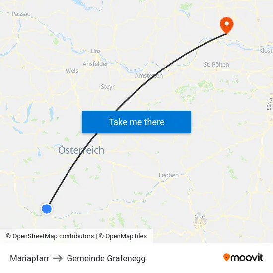 Mariapfarr to Gemeinde Grafenegg map