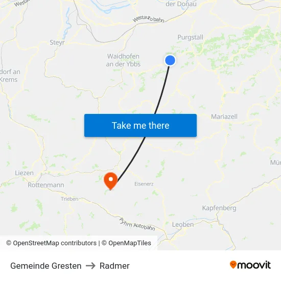 Gemeinde Gresten to Radmer map