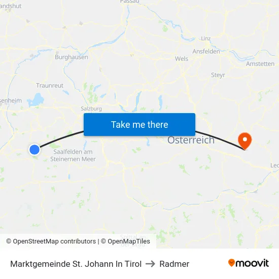 Marktgemeinde St. Johann In Tirol to Radmer map