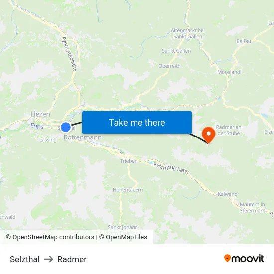 Selzthal to Radmer map