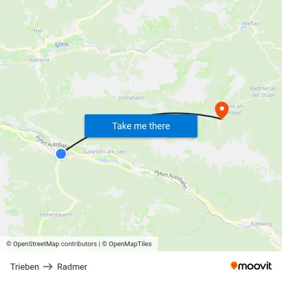 Trieben to Radmer map