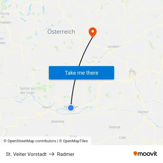 St. Veiter Vorstadt to Radmer map