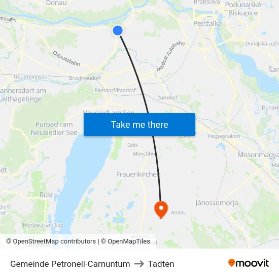 Gemeinde Petronell-Carnuntum to Tadten map