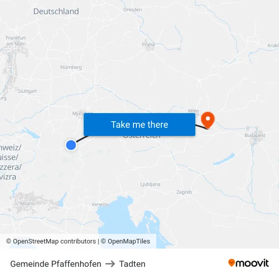Gemeinde Pfaffenhofen to Tadten map