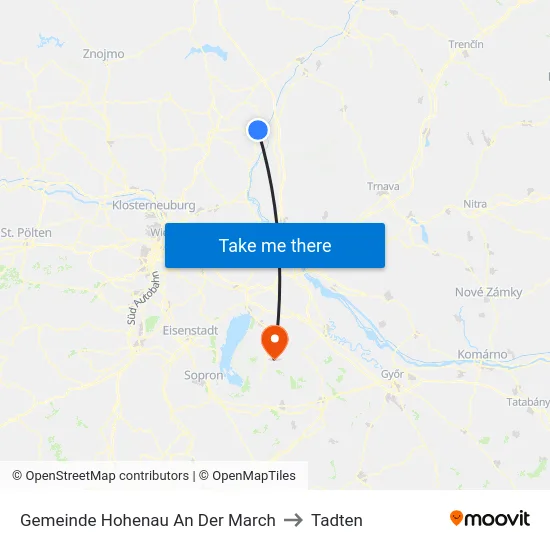 Gemeinde Hohenau An Der March to Tadten map