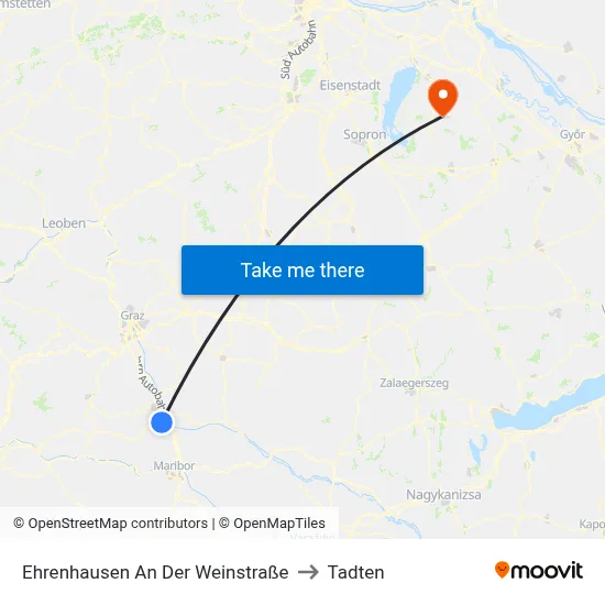 Ehrenhausen An Der Weinstraße to Tadten map