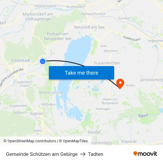 Gemeinde Schützen am Gebirge to Tadten map