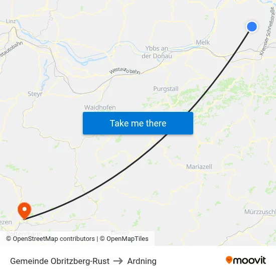 Gemeinde Obritzberg-Rust to Ardning map