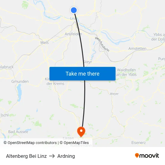 Altenberg Bei Linz to Ardning map