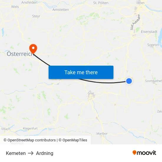 Kemeten to Ardning map