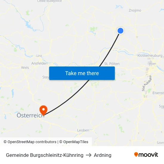 Gemeinde Burgschleinitz-Kühnring to Ardning map