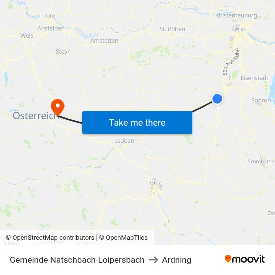 Gemeinde Natschbach-Loipersbach to Ardning map