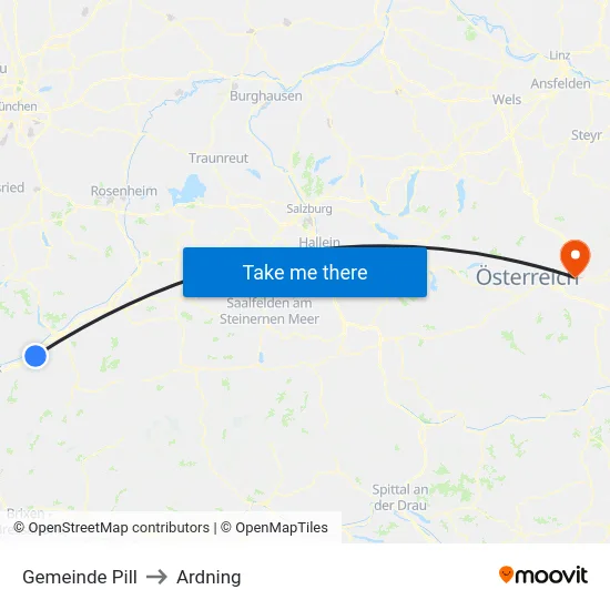 Gemeinde Pill to Ardning map