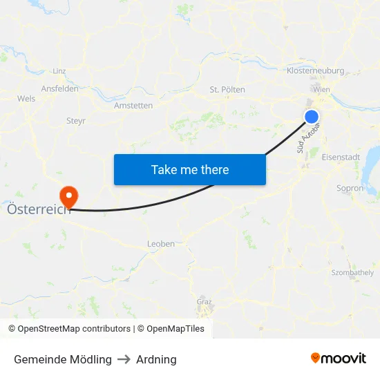 Gemeinde Mödling to Ardning map