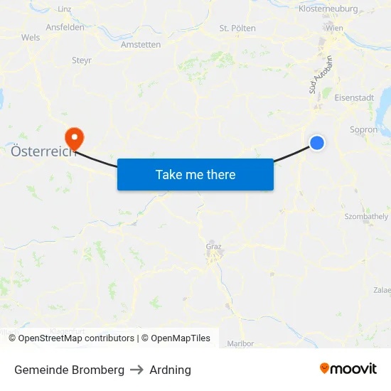 Gemeinde Bromberg to Ardning map