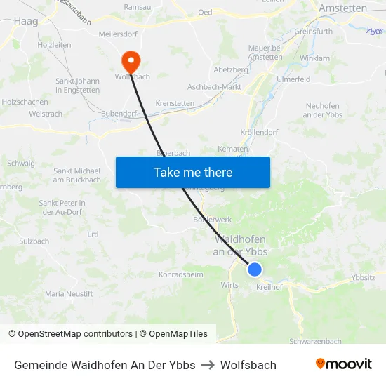 Gemeinde Waidhofen An Der Ybbs to Wolfsbach map
