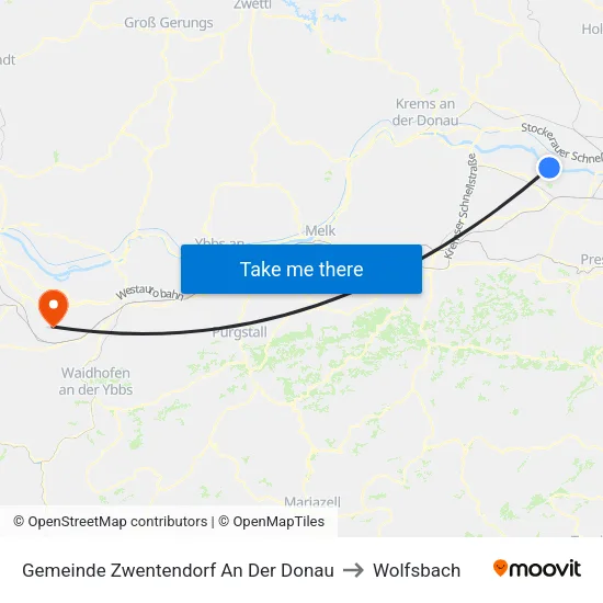 Gemeinde Zwentendorf An Der Donau to Wolfsbach map