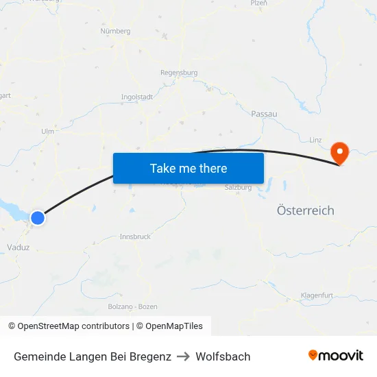 Gemeinde Langen Bei Bregenz to Wolfsbach map