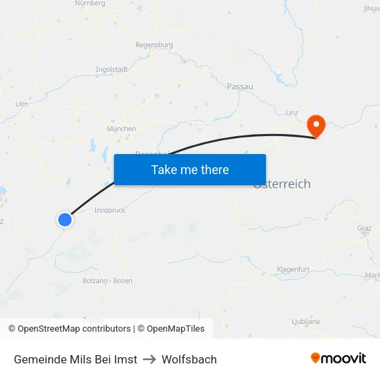 Gemeinde Mils Bei Imst to Wolfsbach map