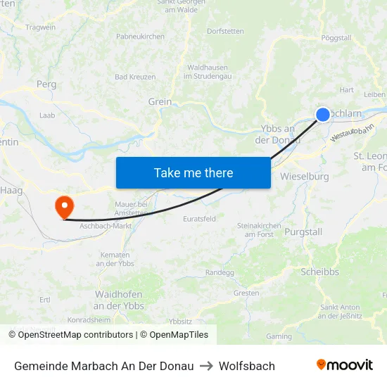 Gemeinde Marbach An Der Donau to Wolfsbach map