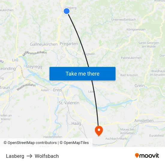 Lasberg to Wolfsbach map