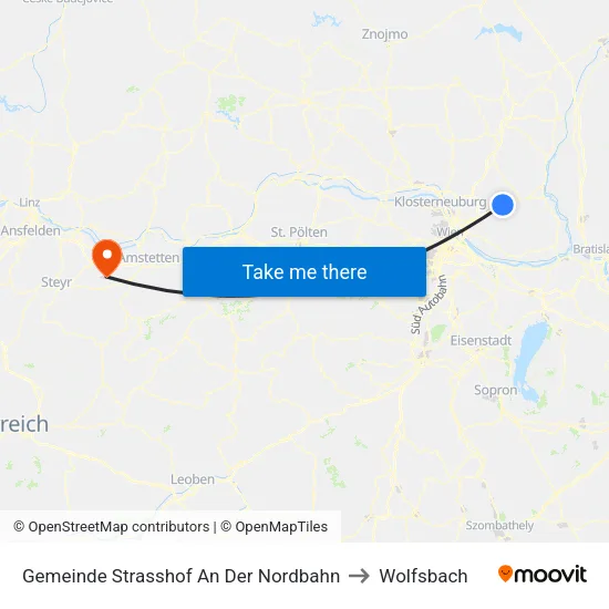 Gemeinde Strasshof An Der Nordbahn to Wolfsbach map