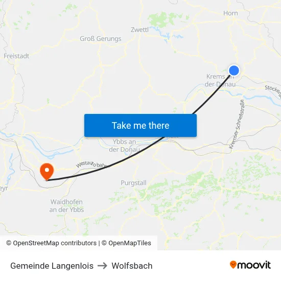 Gemeinde Langenlois to Wolfsbach map