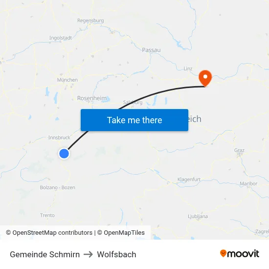 Gemeinde Schmirn to Wolfsbach map