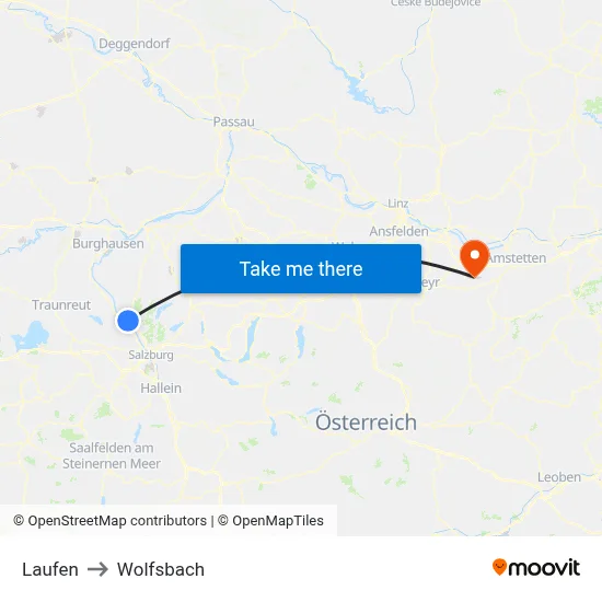 Laufen to Wolfsbach map