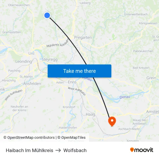 Haibach Im Mühlkreis to Wolfsbach map