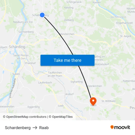 Schardenberg to Raab map