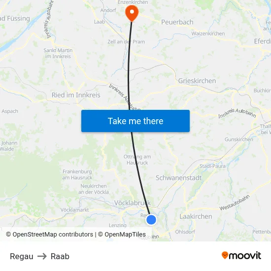 Regau to Raab map