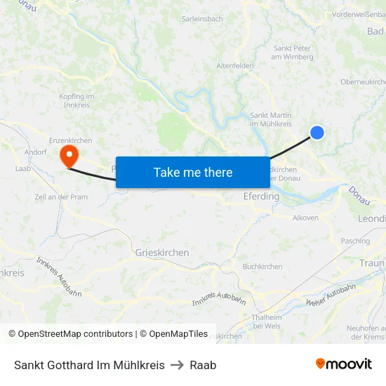 Sankt Gotthard Im Mühlkreis to Raab map