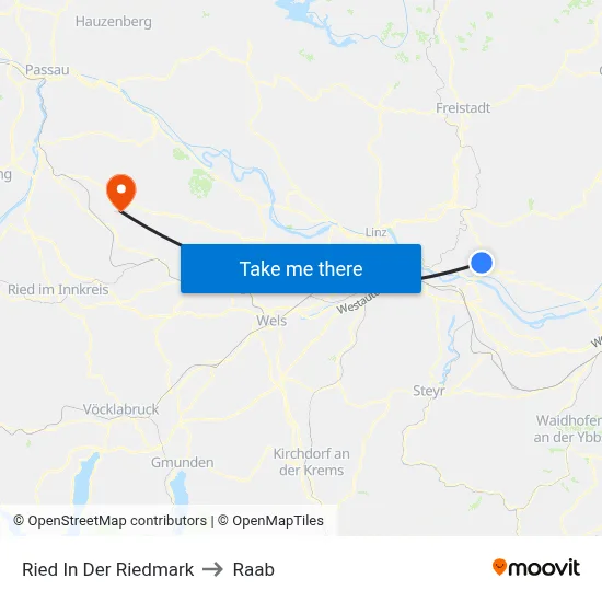 Ried In Der Riedmark to Raab map
